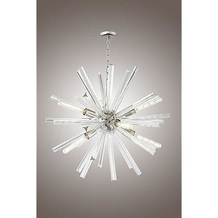 29 Inch Clear Crystal Axis Luxury Chandelier Lucite Sputnik Hanley 9 Light Ceiling Lamp