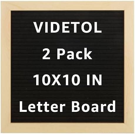 Hottest Sales 2PCS Felt Letter Board 10"x10", Single Side Message Sign Letters Board+2Pack White Characters, Rustic Wood Frame Word Board for Quotes, Messages, Displays, Words