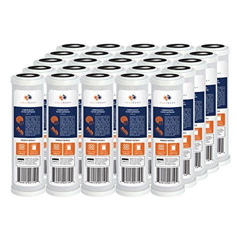 Crazy Deals 5MC-25PK 5 Micron 10-Inch carbon Block Water Filter Cartridge Coconut Shell Activated Carbon WELL-MATCHED with WFPFC8002, WFPFC9001, WHCF-WHWC, WHEF-WHWC, FXWTC, SCWH-5, 25-Pack