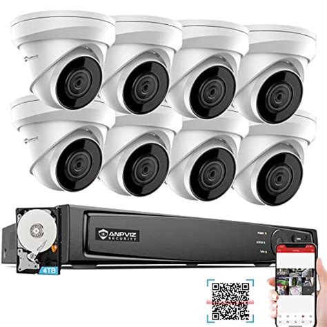 Anpviz 4K 16CH IP POE Security Camera System, 16CH 8MP H.265 NVR, 8pcs 8MP IP POE Dome Cameras, 4TB HDD pre-Installed,Home Security System with Audio, 98ft Night Vision, IVMS4200, Hik-Connect