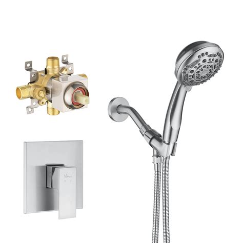 BESTILL Wall Mounted Shower Faucet Set, Included Shower Valve With Trim and Shower Head Kit, Chrome