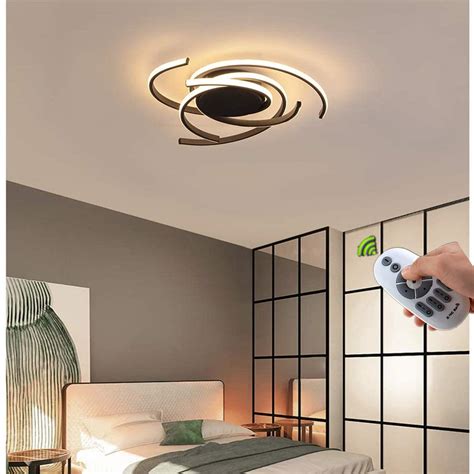 BINB LED Ceiling Light,Dimmable Dining Room Bedroom Fixtures ,Remote Control Changing Color Ceiling Lamps, Modern Living Room Flush Mount Acrylic Chic Chandelier Lighting, 22" (White)