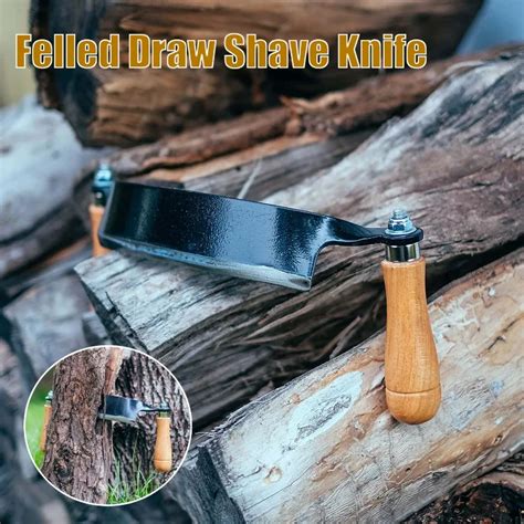 Felled Draw Shave Knife – 8in Straight Draw Knife Straight Draw Shave Tool Woodworking Debarking Hand Tool