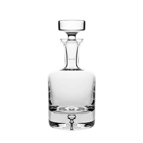Glass - Whiskey Decanter - 25 oz. - By Barski - European Quality - Round Decanter for Whiskey - Liquor - With Stopper - With Bubble Base - Made in Europe