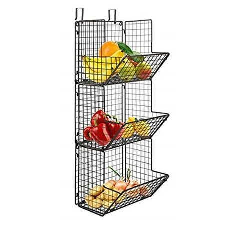 One-Day Sale: Up to 70% Off Hanging fruit basket rustic shelves Metal Wire Tier Wall Mounted over the door organizer Kitchen Fruit Produce Bin Rack Bathroom Towel Baskets fruit stand produce storage rustic snack organizer Z Basket Collection