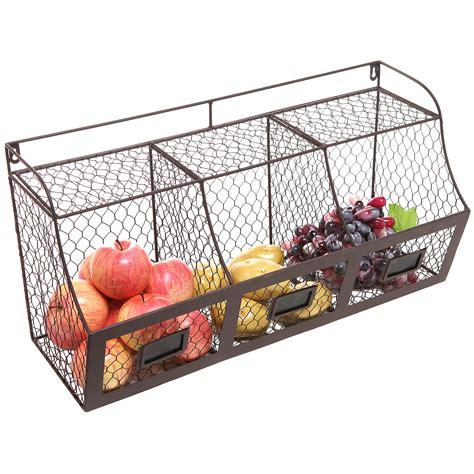 One-Day Sale: Up to 70% Off Hanging fruit basket rustic shelves Metal Wire Tier Wall Mounted over the door organizer Kitchen Fruit Produce Bin Rack Bathroom Towel Baskets fruit stand produce storage rustic snack organizer Z Basket Collection