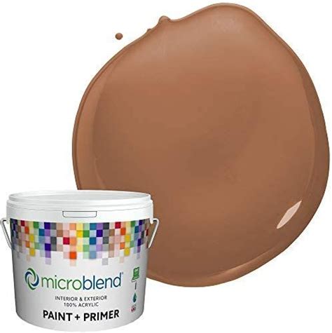 Microblend Interior Paint and Primer - Brown/Moroccan Clay, Eggshell Sheen, 5 Gallon, Premium Quality, High Hide, Low VOC, Washable, Microblend Oranges Family
