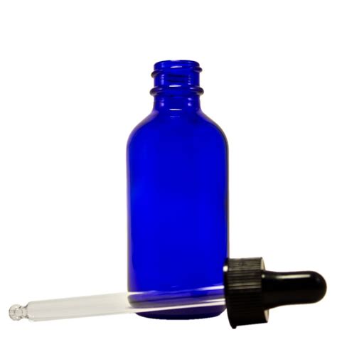 Premium Vials B37-pk24 Boston Round Glass Bottle with Dropper, 2 oz Capacity, Blue (Pack of 24)
