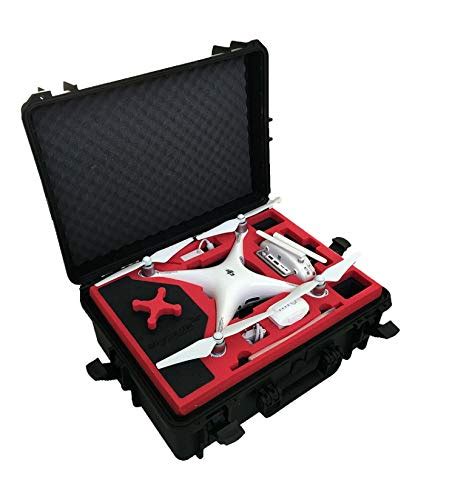 Crazy Clearance Professional Carrying Case from MC-Cases fits for DJI Phantom 4 pro and Professional Plus with Attached propellers and Space for 6 Batteries