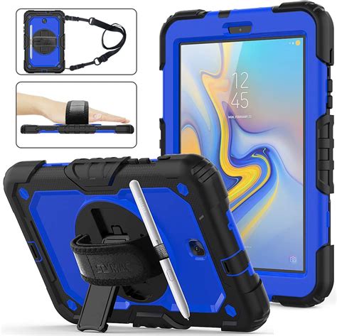 SEYMAC stock Case for SM-T387, 2018 Version of Galaxy Tab A 8.0, (Not fit Other Galaxy Tab A 8.0) - Whiteblue+Black