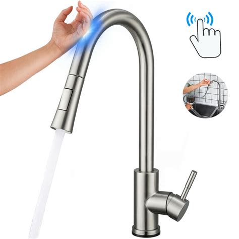 Serene Valley Touch Sensor with Pull-Down Sprayer Kitchen Faucet STK211ST, Single Lever Handle with Deck Plate, Stainless Steel ST Finish