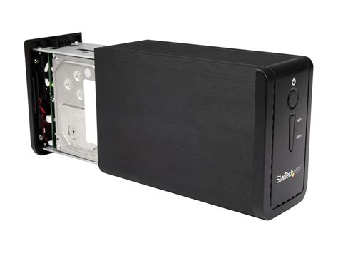 StarTech.com Dual-Bay 2.5in to 3.5in SATA Hard Drive Adapter Enclosure with RAID - Supports SATA III & RAID 0, 1, Spanning, JBOD Aluminum (35SAT225S3R)