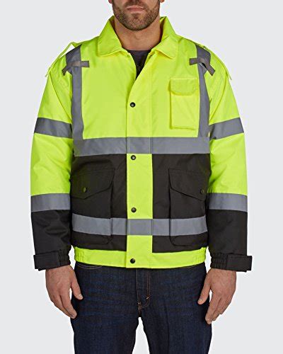 60% Off Discount Utility Pro UHV562X-5XL UHV562 Mens High-Vis Safety Quilted Lined Bomber Jacket with Waterproof Dupont Teflon, Orange, 5X-Large, Yellow