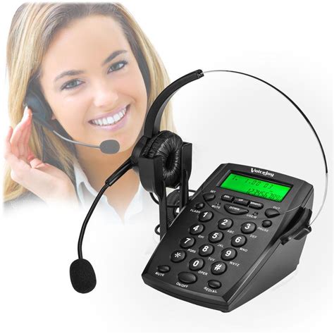 Vbestlife Corded Call Center Telephone Dialpad & Display with RJ11 Noise Reduction Headset for Marketing Business Office(A26 Mic)