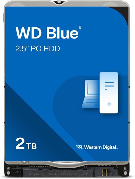 Western Digital 2TB WD Blue Mobile Hard Drive HDD - 5400 RPM, SATA 6 Gb/s, 128 MB Cache, 2.5" - WD20SPZX