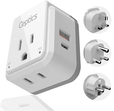 World Travel Adapter Set by Ceptics - 2 in 1 USA to Europe, Asia, Africa, India, Japan, Australia, Brazil, China, Israel and more - 11 Pack - Safe Grounded - Works with Cell phones, Laptops, Chargers