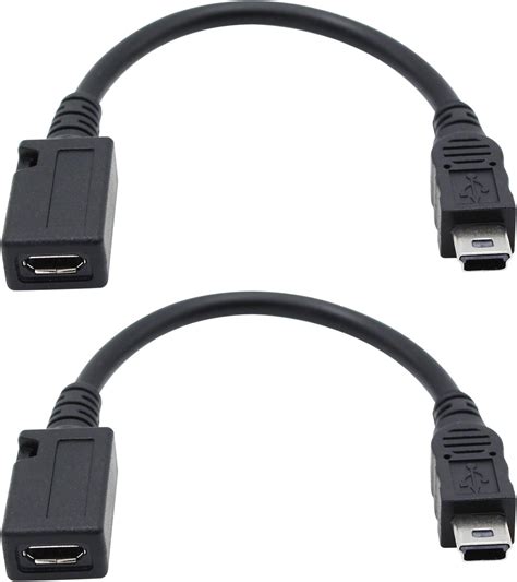 YCS basics 1 Foot USB Micro Male to USB Mini Female Adapter Cable